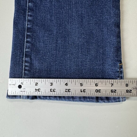 Judy Blue Jeans Womens 5/27 Slim Bootcut Split Hem Stretch Distressed Dark Wash - Picture 12 of 13